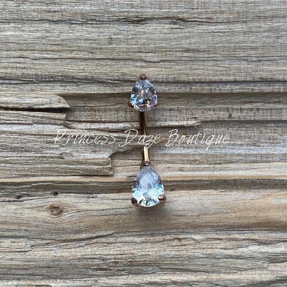 Jewelry - Rose Gold Diamond Belly Button‎ Ring